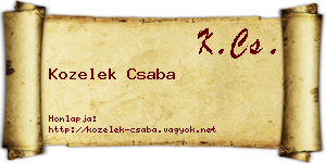 Kozelek Csaba névjegykártya